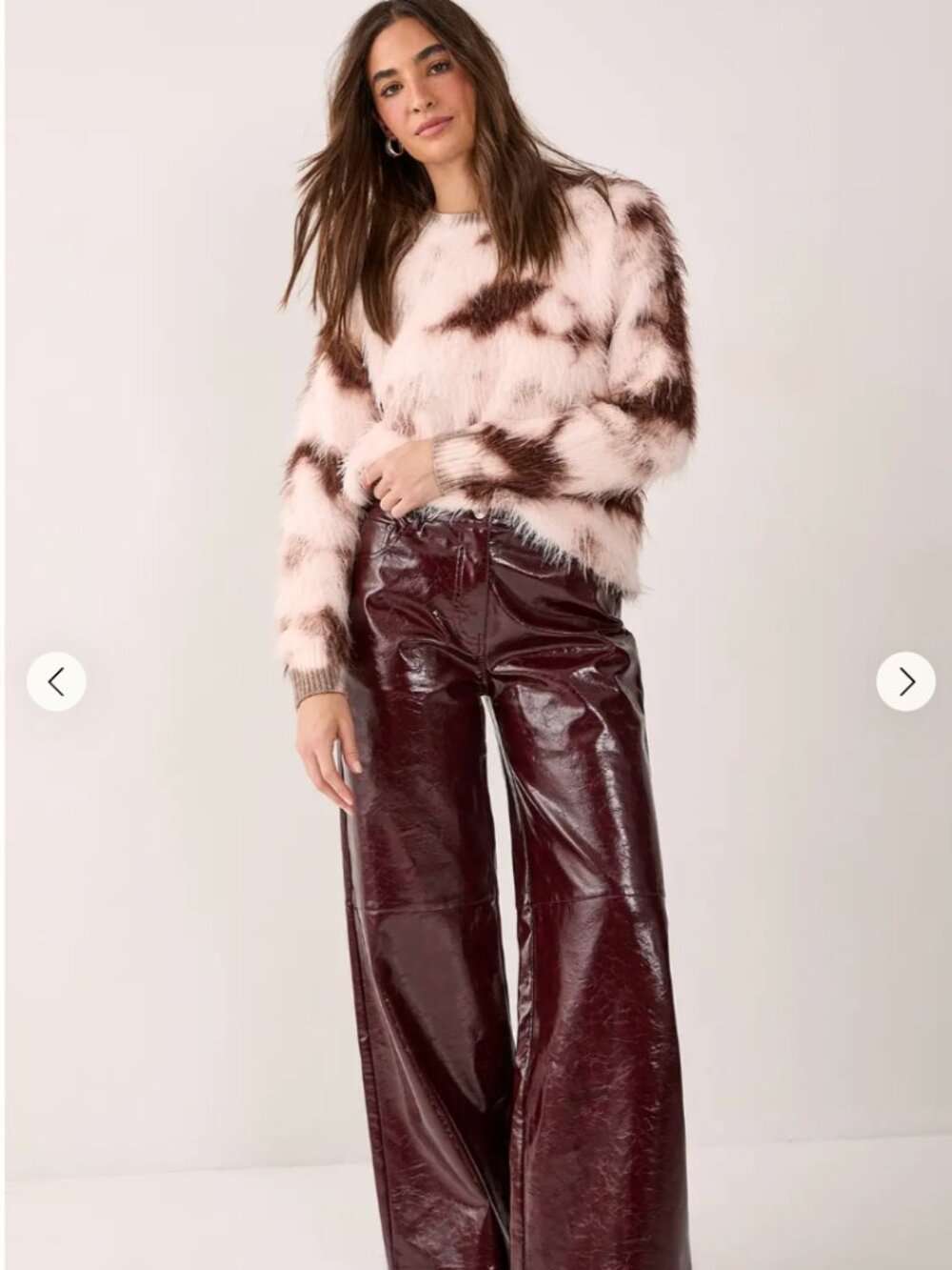 NWT Nasty Gal Fluffy Tie Dye Jumper Cream, Small